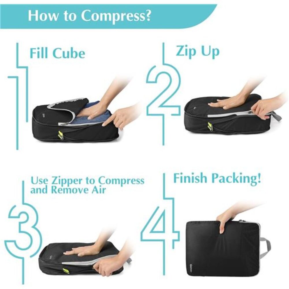 Compression Packing Cubes, 3pcs/4pcs Expandable S… - image 6